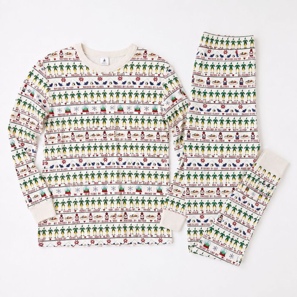 Hanna Andersson Elf Pajamas Adult Size Medium (Men's?) Raised by Elves Christmas